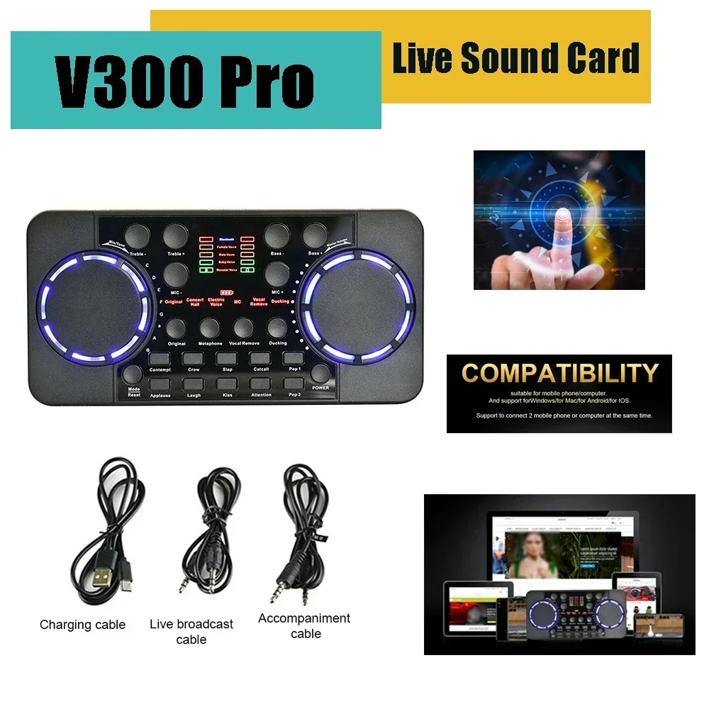 Sound Card Usb - V300 Pro Bluetooth Mini Audio-Mixer Soundkarte