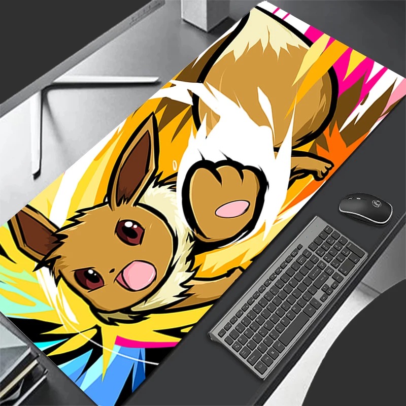 Pc Gaming Keyboard And Mouse - P-Pokemon Eevee Anime Gaming-Mauspad, erweiterte rutschfeste