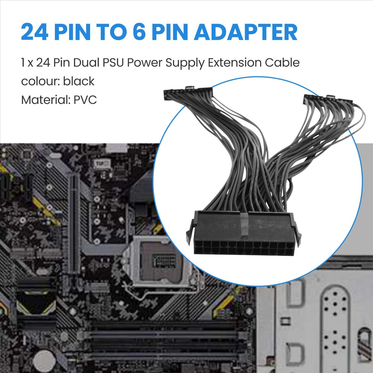 Atx Power Supply - AS62 Dual-Netzteil 24-Pin ATX Motherboard Splitter-Kabel,