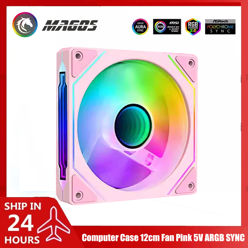 Argb Case Fan - Computergehäuselüfter Pink 5V ARGB SYNC, 12cm