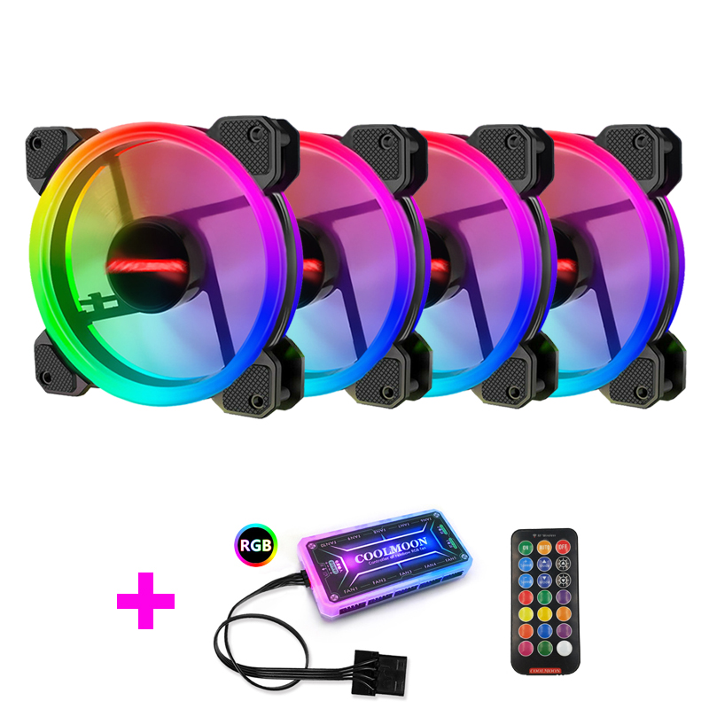 Argb Case Fan - Coolmoon Gehäuselüfter PC-Kühlung RGB-Lüfter mit IR-Fernbedienung