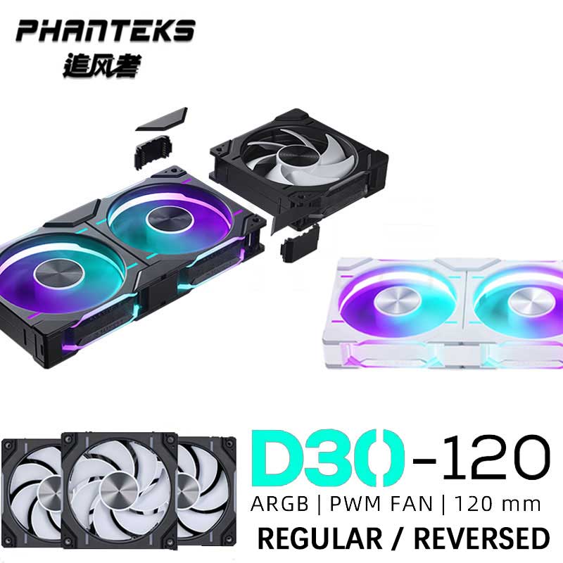 Argb Case Fan - Phanteks D30-120 gehäuse 120mm lüfter regula/rückwärts
