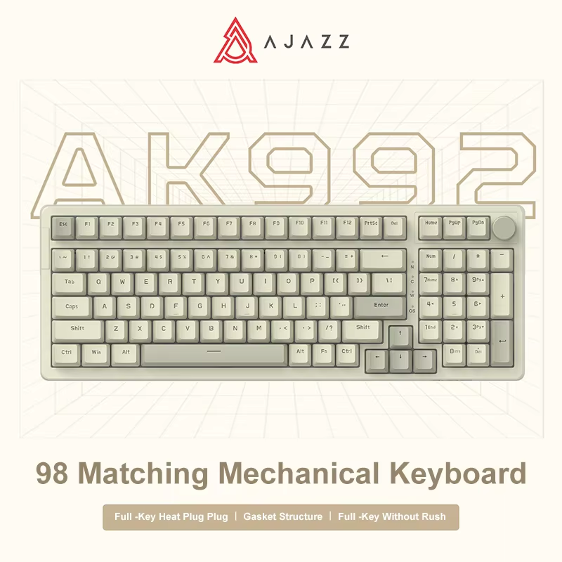 Pc Gaming Fullset - Ajazz AK992 Kabelgebundene mechanische Tastatur, 98