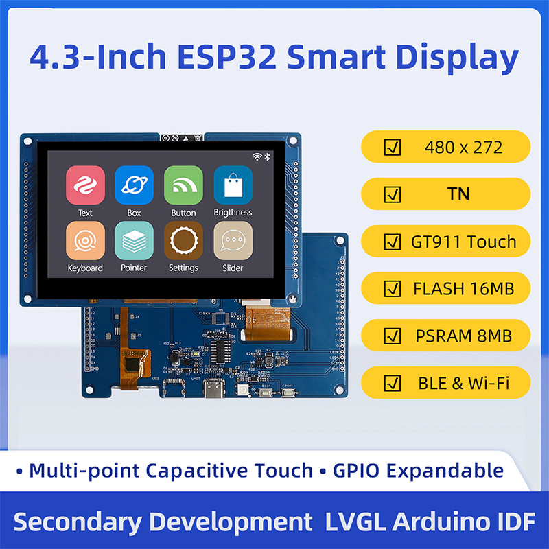 Dual Monitor Arm - ESP32 S3 4,3 Zoll 480*272 Kapazitiver