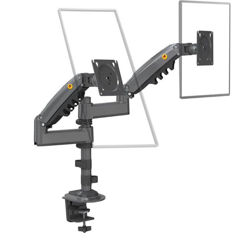 Dual Monitor Arm - NB H180 Doppelmonitor-Tischhalterungsarm mit Gasfeder, Vollbewegung,