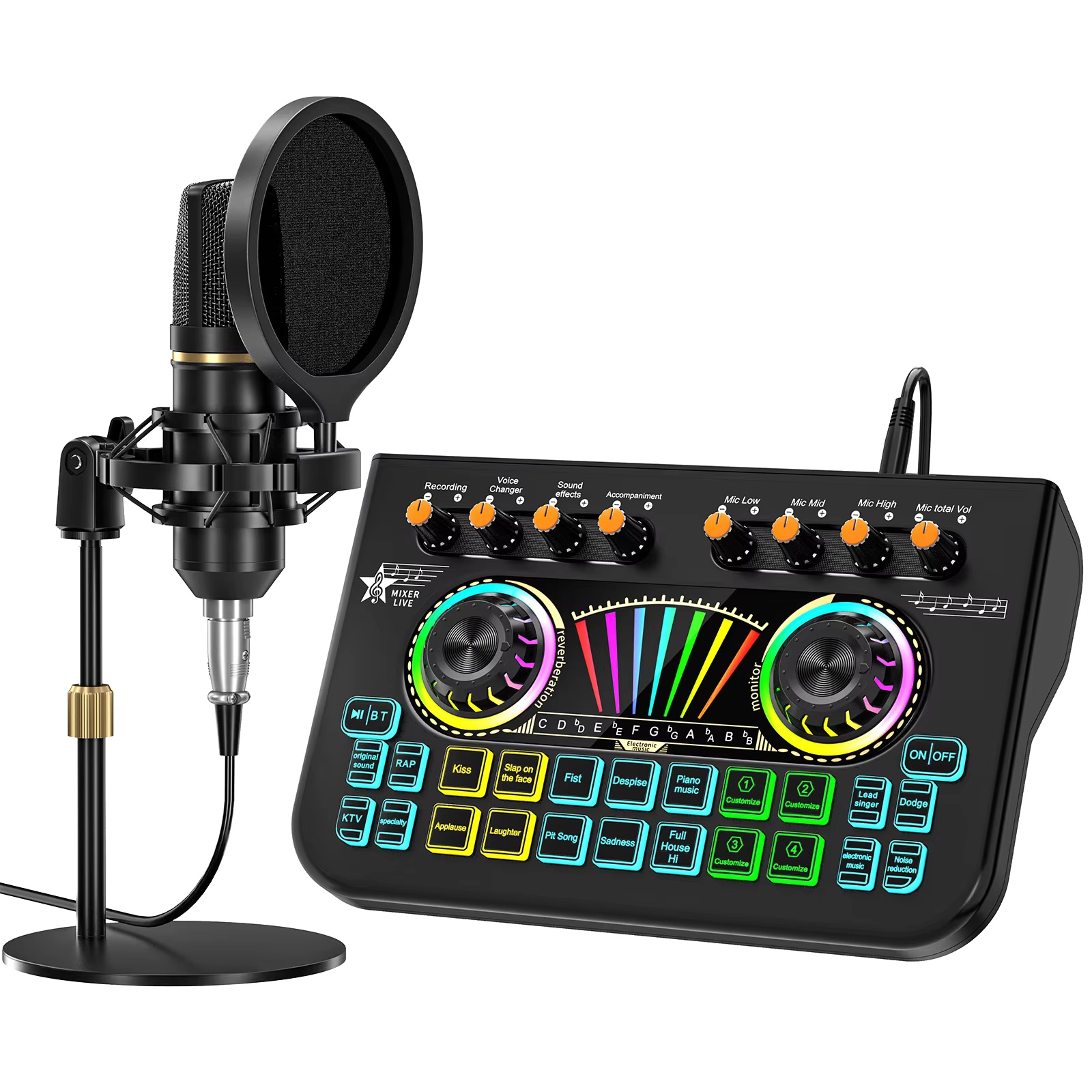 Pc Gaming Youtuber - Tenlamp X3 BM800 Podcast-Mikrofon-Set mit 3,5-mm-Kondensatormikrofon,