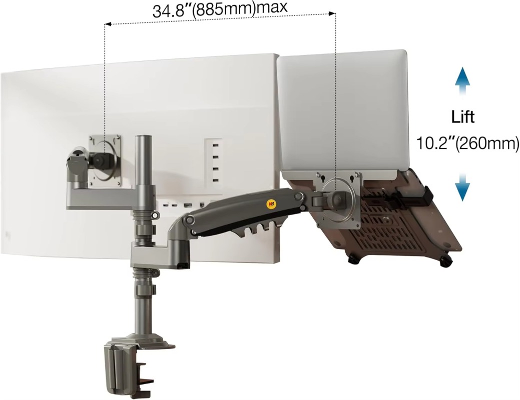 2-in-1-Kombinations-Laptophalt – Dual Monitor Arm Bewertung und Preis