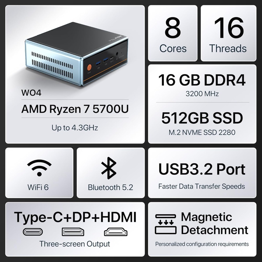 US-Versand Mini-PC AMD Ryzen 7 – Pc Gaming Amd Ryzen 7 Bewertung und Preis