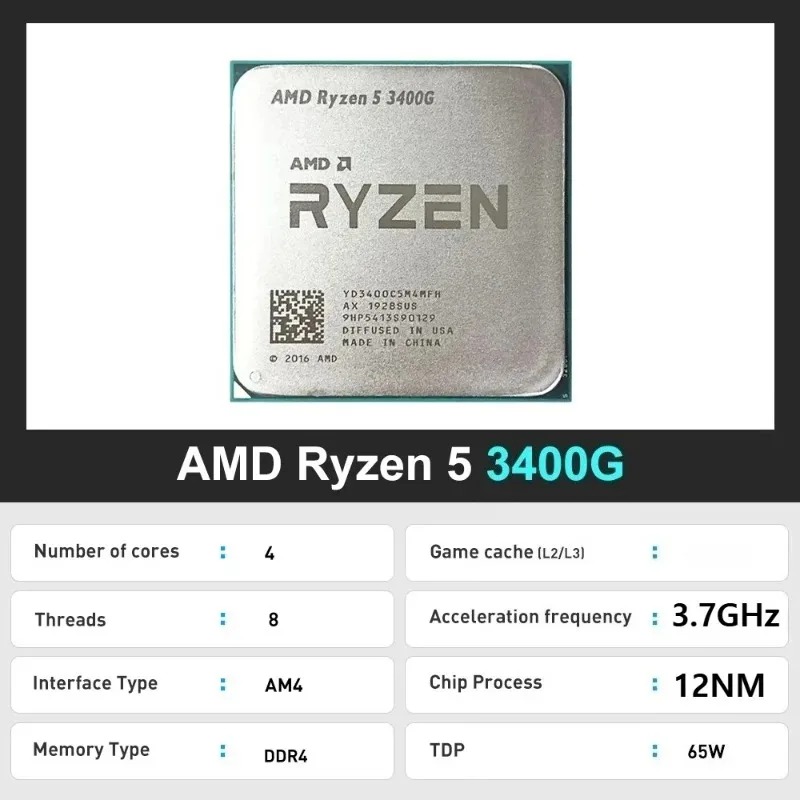 R5 3400G 100% Brandneuer AMD R – Amd Cpu Ryzen 5 Bewertung und Preis