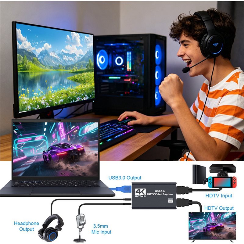 AT82-Game für PC-Aufnahmen, 4K – Capture Card Hdmi Bewertung und Preis