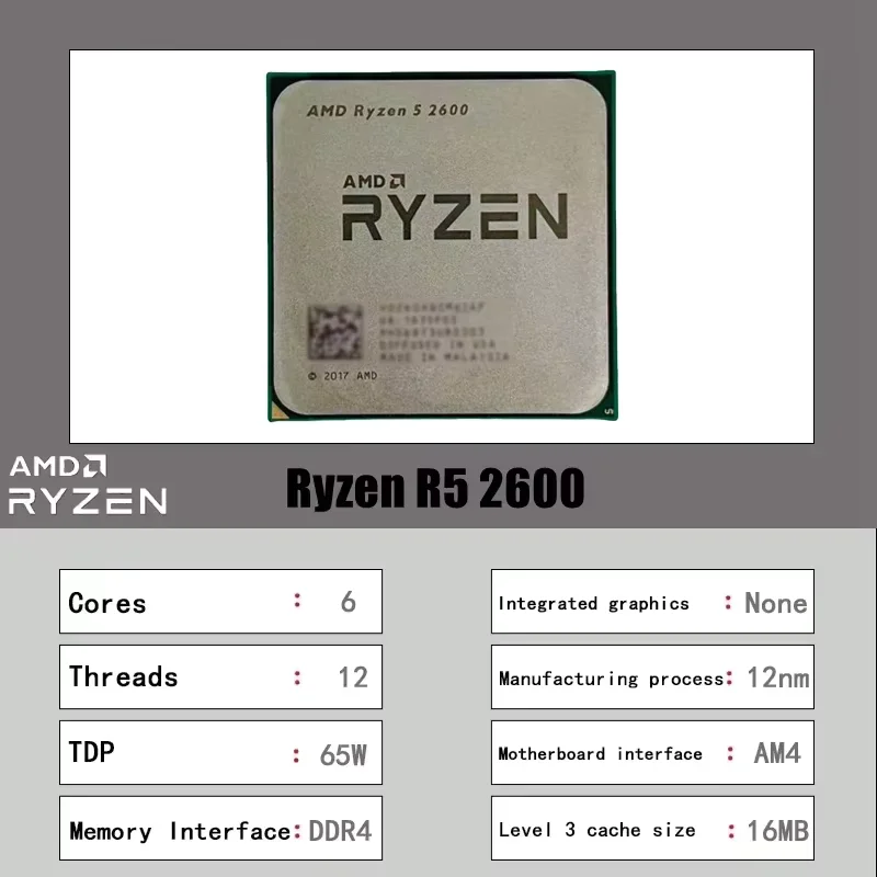 AMD Ryzen5 2600 R5 2600 Deskto – Amd Cpu Ryzen 5 Bewertung und Preis
