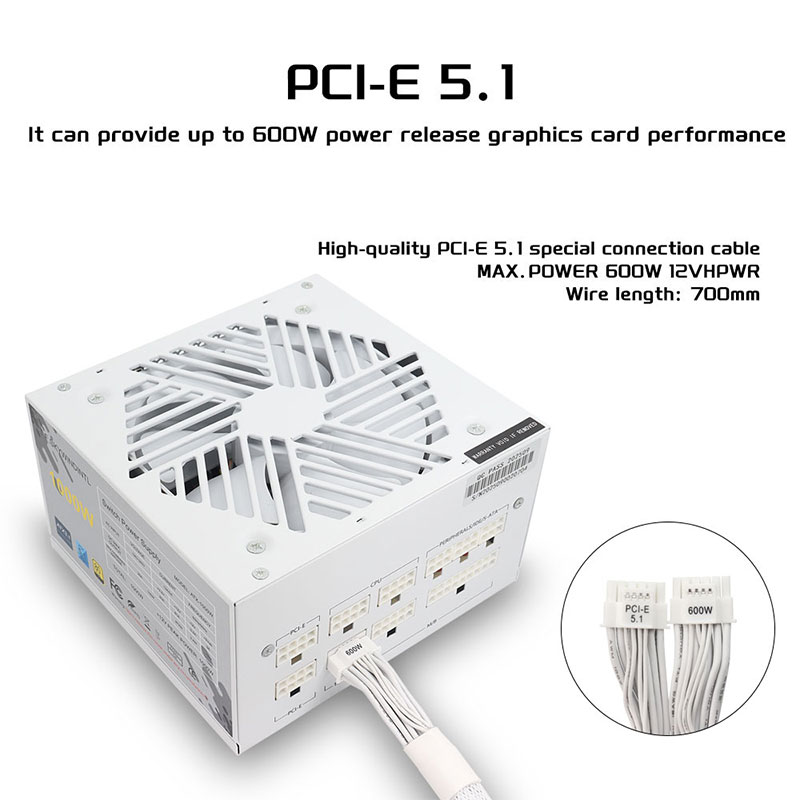 Weiß 750 W 850 W 1000 W 1200 W – Atx Power Supply Bewertung und Preis