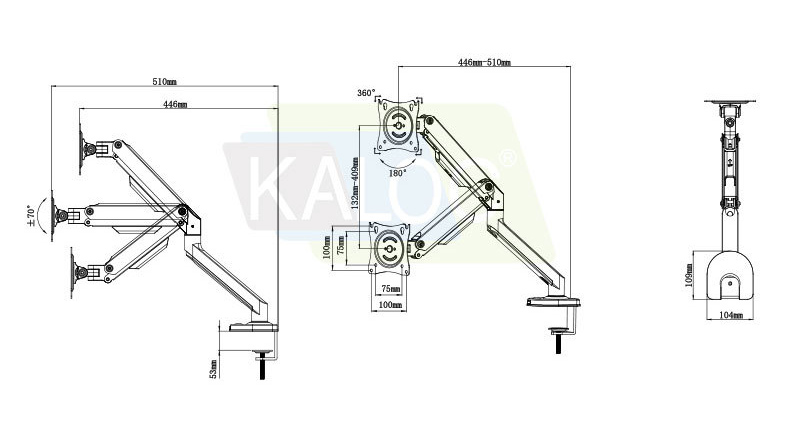 D200 2-9kg ergonomischer Dual- – Dual Monitor Arm Bewertung und Preis