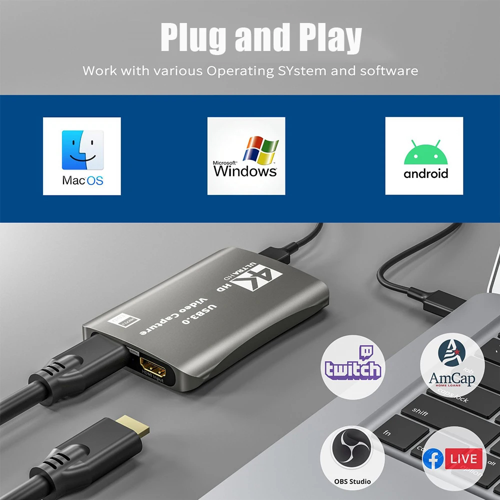 4K HDMI-kompatible Videoaufnah – Capture Card Hdmi Bewertung und Preis