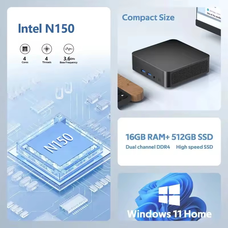 2026 Intel N150 Mini-PC Tragba – Pc Gaming Amd Ryzen 7 Bewertung und Preis